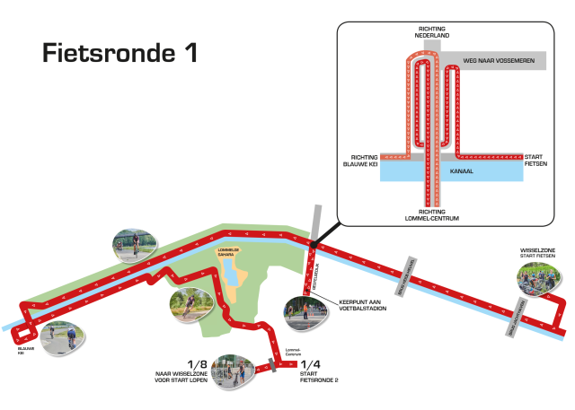 Plan Ronde 1-Fietsen-plas-Triatlon-met detailkaartje